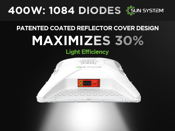 LED light fixture with text highlighting features on a black background